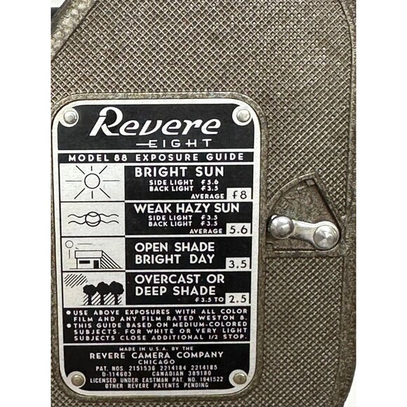 VTG 1940 Revere Eight Model 88 8mm Movie Turret Cine Camera Film Collectible USA - Picture 4 of 10